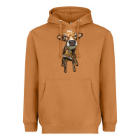 Meerkat heifer cow with cow bell Heavyweight Hoodie - RanaPortraitStore