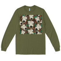 Army Green white Scottish calf Long Sleeve Tee - BarkalooDesign