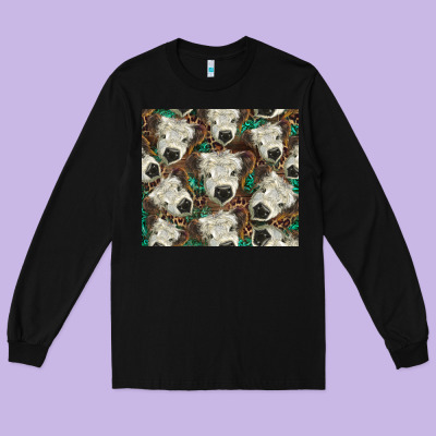 White Scottish Calf Long Sleeve Tee Designed By Barkaloodesign