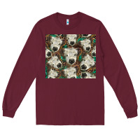 Burgundy white Scottish calf Long Sleeve Tee - BarkalooDesign