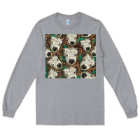 Heather Grey white Scottish calf Long Sleeve Tee - BarkalooDesign