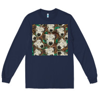 Navy white Scottish calf Long Sleeve Tee - BarkalooDesign