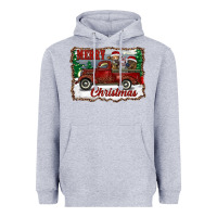 Heather Grey christmas truck with cows Heavyweight Hoodie - RanaPortraitStore