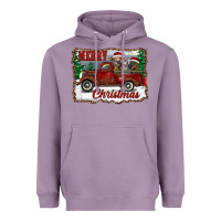 Lavender christmas truck with cows Heavyweight Hoodie - RanaPortraitStore