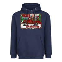 Navy christmas truck with cows Heavyweight Hoodie - RanaPortraitStore