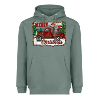 Sage christmas truck with cows Heavyweight Hoodie - RanaPortraitStore