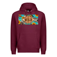 Burgundy western wild and sunflower leopard turquoise cowhide licanse plate Premium Hoodie - Artiststas