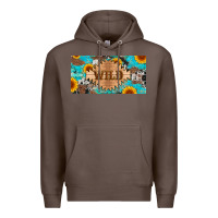 Coffee western wild and sunflower leopard turquoise cowhide licanse plate Premium Hoodie - Artiststas