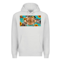 Dove Grey western wild and sunflower leopard turquoise cowhide licanse plate Premium Hoodie - Artiststas