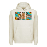 Oatmeal Heather western wild and sunflower leopard turquoise cowhide licanse plate Premium Hoodie - Artiststas