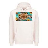 Pale Pink western wild and sunflower leopard turquoise cowhide licanse plate Premium Hoodie - Artiststas