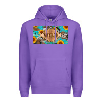 Purple western wild and sunflower leopard turquoise cowhide licanse plate Premium Hoodie - Artiststas