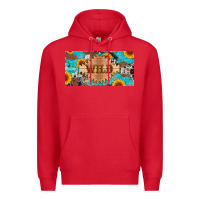 Red western wild and sunflower leopard turquoise cowhide licanse plate Premium Hoodie - Artiststas