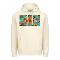 Sandshell western wild and sunflower leopard turquoise cowhide licanse plate Premium Hoodie - Artiststas