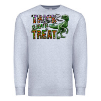 Heather Grey Trick RAWR Treat Premium Sweatshirt - CowhideDigitalArt