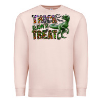 Pale Pink Trick RAWR Treat Premium Sweatshirt - CowhideDigitalArt