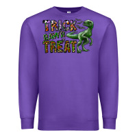 Purple Trick RAWR Treat Premium Sweatshirt - CowhideDigitalArt