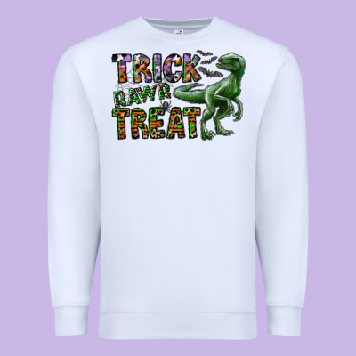 Trick Rawr Treat Premium Sweatshirt Designed By Cowhidedigitalart
