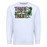 White Trick RAWR Treat Premium Sweatshirt - CowhideDigitalArt
