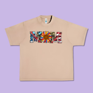Mom With Sunflower Urban Heavy Tee Designed By Artiststas