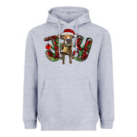 Heather Grey christmas joy with heifer Heavyweight Hoodie - RanaPortraitStore