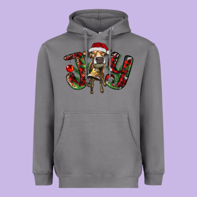 Christmas Joy With Heifer Heavyweight Hoodie Designed By Ranaportraitstore