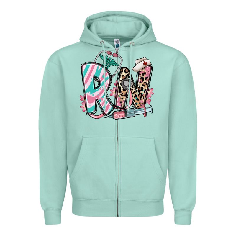 Floral Rn Registered Nurse Zipper Hoodie by RanaPortraitStore | Teevron