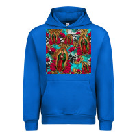 Cobalt lady of guadalupe western seamless Urban Hoodie - Jasminsmagicworld