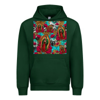 Forest Green lady of guadalupe western seamless Urban Hoodie - Jasminsmagicworld