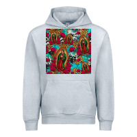 Heather Grey lady of guadalupe western seamless Urban Hoodie - Jasminsmagicworld