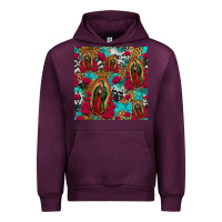 Mauve Wine lady of guadalupe western seamless Urban Hoodie - Jasminsmagicworld