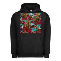 Pigment Black lady of guadalupe western seamless Urban Hoodie - Jasminsmagicworld