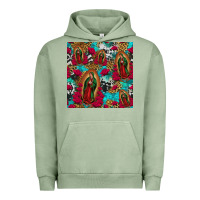 Pigment Oil Green lady of guadalupe western seamless Urban Hoodie - Jasminsmagicworld