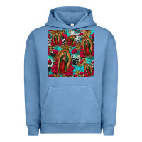 Pigment Pebble Blue lady of guadalupe western seamless Urban Hoodie - Jasminsmagicworld