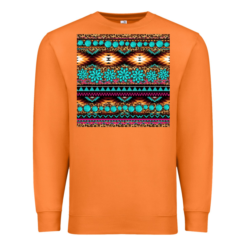 Aztec Turquoise Gemstone Seamless Pattern Premium Sweatshirt by HRA Design Shop | Teevron