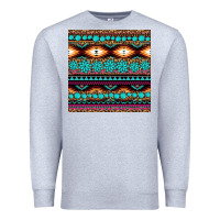 Heather Grey aztec turquoise gemstone seamless pattern Premium Sweatshirt - HRA Design Shop