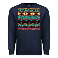 Navy aztec turquoise gemstone seamless pattern Premium Sweatshirt - HRA Design Shop
