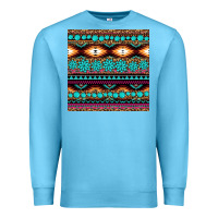 Ocean Blue aztec turquoise gemstone seamless pattern Premium Sweatshirt - HRA Design Shop