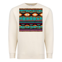 Sandshell aztec turquoise gemstone seamless pattern Premium Sweatshirt - HRA Design Shop