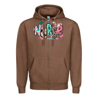 Chestnut floral nurse Zipper Hoodie - RanaPortraitStore