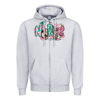 Heather Grey floral nurse Zipper Hoodie - RanaPortraitStore