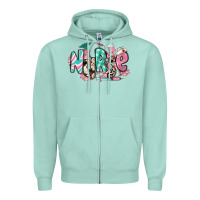 Seafoam floral nurse Zipper Hoodie - RanaPortraitStore