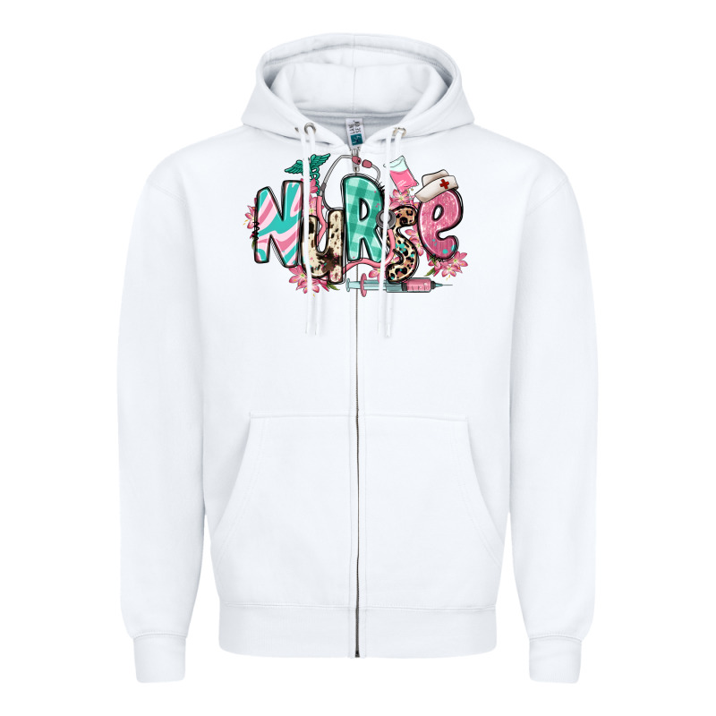 Floral Nurse Zipper Hoodie by RanaPortraitStore | Teevron