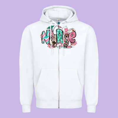 Zipper Hoodie floral nurse
