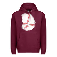 Burgundy baseball patch Premium Hoodie - AdoDesignShop