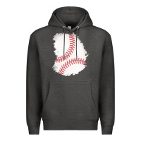 Charcoal Heather baseball patch Premium Hoodie - AdoDesignShop