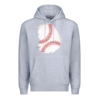 Heather Grey baseball patch Premium Hoodie - AdoDesignShop