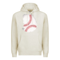 Oatmeal Heather baseball patch Premium Hoodie - AdoDesignShop