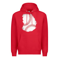 Red baseball patch Premium Hoodie - AdoDesignShop