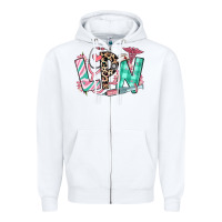 White floral lpn licensed practical nurse Zipper Hoodie - RanaPortraitStore